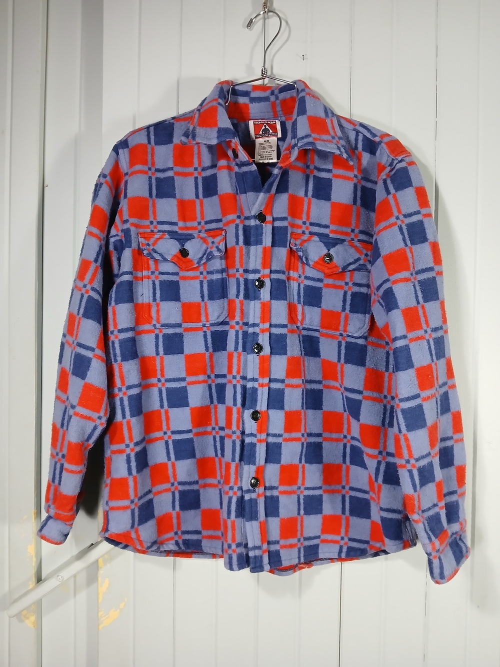 Vintage Plaid Flannel Shirt Jacket - Blue & Red